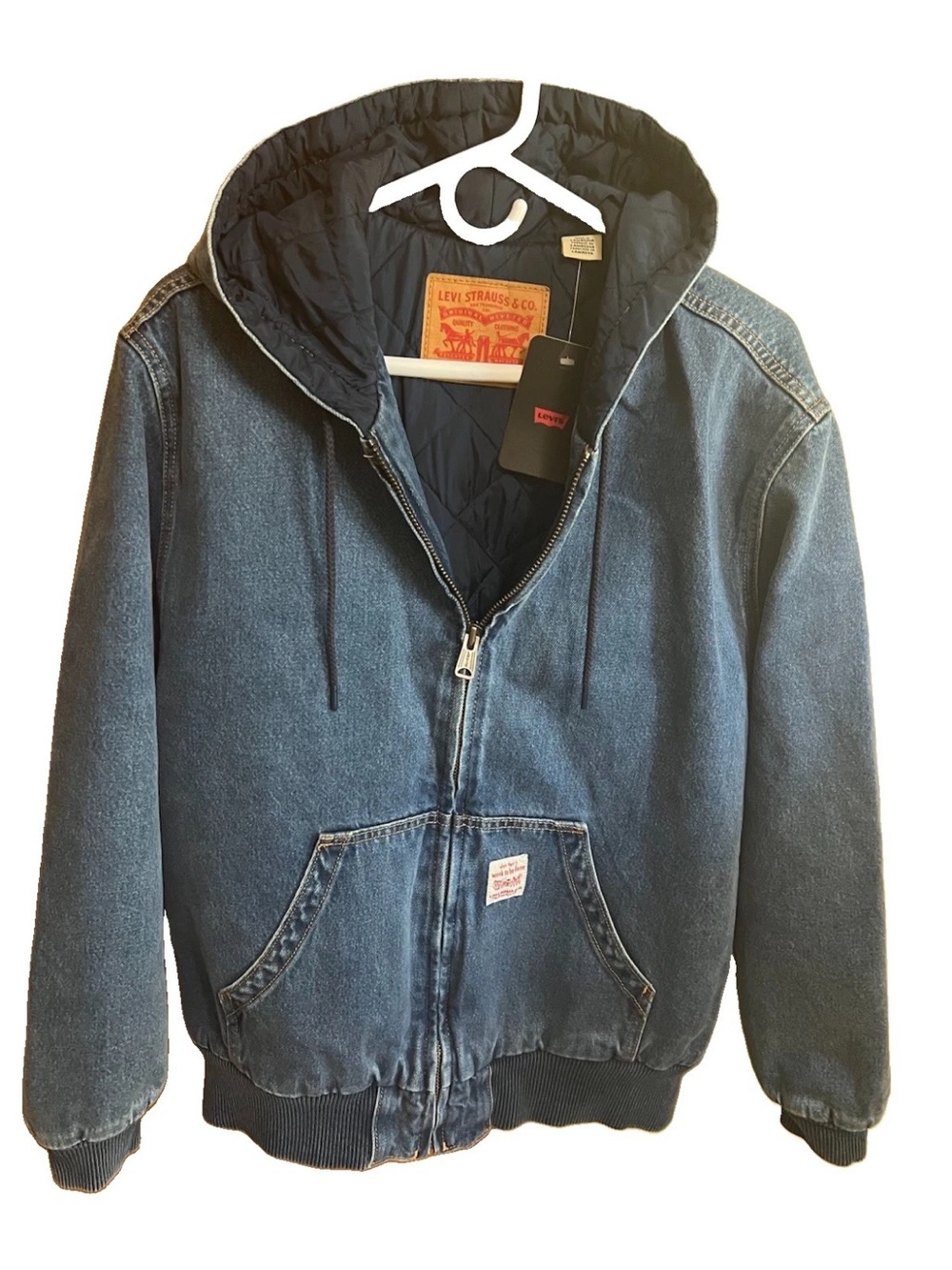 Levi’s Men’s Potrero Denim Hoodie Jacket M NWT Quilted Lined A3222-0007